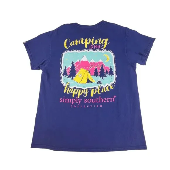 Simply Southern There Medium Blue Camping Graphic Print Adventure Seeker Tee - Picture 2 of 8